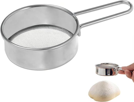 Flour Sifter for Baking,Stainless Steel Powdered Sugar Shaker Duster for Rapid Screening Of Flour,Apricot Flour,Sugar Powder,Powder With Other Ingredients