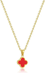 Clover Necklace for Women 18K Gold Plated Four Leaf Clover Pendant Necklaces Lucky Jewelry Gifts for Women