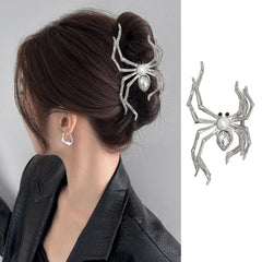 1 Pack Black Spider Hair Claw Clips Halloween Hair Clips for Women Strong Hold Metal Hair Jaw Clips Large Spider Pearl Exquisite Design Halloween Hair Barrette Clips for Costume Party Hair Decoration