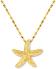 Starfish Necklace for Women Gold Star Swirl Pendant Necklace Summer Beach Ocean Shell Necklace Starfish Seashell Charm Necklace Trendy Vacation Star Jewelry