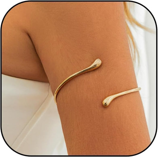 Choistily Arm Cuff Gold Layered Bracelet Adjustable Upper Arm Bangle Jewelry Gifts for Women Boho Halloween Costume Accessories