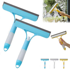 3 in 1 Window Cleaning Scraper with Spray, 2025 New Multi-Function Glass Cleaner Squeegee Tool for Shower Glass, Tile, Mirror Cleaning, All-Purpose Spray Function Brush with Ergonomic Handle (Yellow)