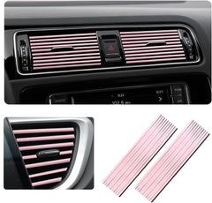 Ziciner 20 Pcs Car Air Conditioner Decoration Strip, Waterproof Bendable Auto Vent Outlet Shiny Trim, Universal Vehicle Interior Accessories Suitable for Most Air Vent Outlet (Shiny Red)