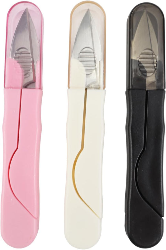 3 Pcs Portable U Shape Sewing Scissors - Embroidery, Cross-Stitch, Craft Thread Cutter Needlework Scissors (3)