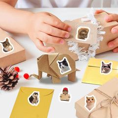 Cat Stickers for Kids, 500Pcs Funny Cat Meme Rolls Self Adhesive Seals for Kids Girls Boys Teen Birthday Party Decorations Water Bottle Scrapbook