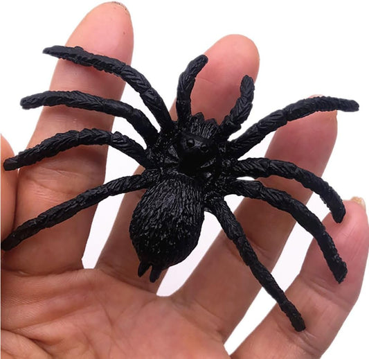 Cooplay 6pcs Fake Big Spiders Black Plastic Mock Reptile Insects Joke Toys Prank Scary Trick Tricky Brains for Halloween Party