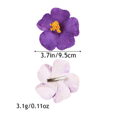 9pcs/set Hawaiian Hibiscus Flower Hair Clips Multicolor Tropical Hairpins Summer Beach Hair Accessories