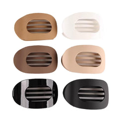Oval-Shaped Flat Claw for Women-Strong Hold Lay Down Claw Clamps Hair Barrettes Alligator Clip-Flat Clips-Simple Elegant Duckbill Hair Clip for Thick Thin Hair (6Pcs Style A)