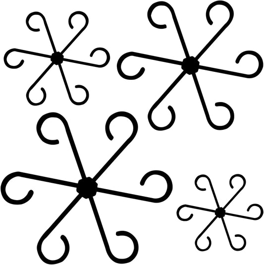 4 Pcs Plant Stem Support Reusable Plant Growth Accessories, Different Sizes Climbing Plant Stakes for Indoor Plants to Decorative (Green)