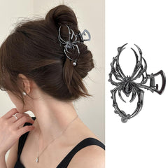 1 Pack Black Spider Hair Claw Clips Halloween Hair Clips for Women Strong Hold Metal Hair Jaw Clips Large Spider Pearl Exquisite Design Halloween Hair Barrette Clips for Costume Party Hair Decoration