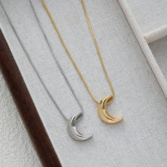 Moon Necklace for Women Stainless Steel Crescent Moon Pendant Necklace Dainty Simple Pendent Necklace Minimalist Trendy Jewelry