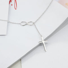 925 Sterling Silver Simple Cross Pendant Necklace for Women Christian Birthday Baptism Gift