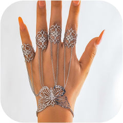 Hand Chain Bracelet Gold Ring Bracelet Hand Chain Butterfly Bracelets for Women Halloween Jewelry Gifts