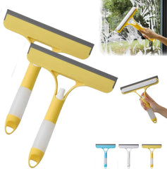 3 in 1 Window Cleaning Scraper with Spray, 2025 New Multi-Function Glass Cleaner Squeegee Tool for Shower Glass, Tile, Mirror Cleaning, All-Purpose Spray Function Brush with Ergonomic Handle (Yellow)