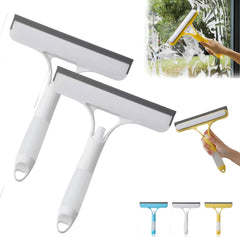 3 in 1 Window Cleaning Scraper with Spray, 2025 New Multi-Function Glass Cleaner Squeegee Tool for Shower Glass, Tile, Mirror Cleaning, All-Purpose Spray Function Brush with Ergonomic Handle (Yellow)