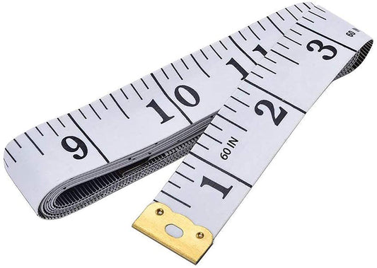 Twisha Soft Tape Measure Double Scale Body Sewing Flexible Ruler for Weight Loss Medical Body Measurement Sewing Tailor Craft Vinyl Ruler, Has Centimetre Scale on Reverse Side 60-inch (White)