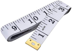 Twisha Soft Tape Measure Double Scale Body Sewing Flexible Ruler for Weight Loss Medical Body Measurement Sewing Tailor Craft Vinyl Ruler, Has Centimetre Scale on Reverse Side 60-inch (White)