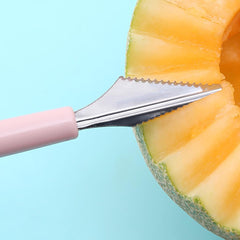 2Pcs Useful Melon Baller Scoop Set DIY Funny Melon Baller Scoop Carving Stainless Steel Fruit Scoop Multi-Function Double-Sided Melon Baller