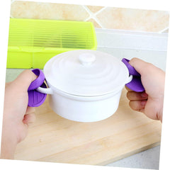 3pcs Insulated Scalding Clip Kitchen Utensils Holder Silicone Tongs Cooking Gadgets Barbecue Gloves Oven Gloves Silicone Protective Hand Clips Insulation Finger Set Random Colors