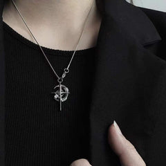 Y2k Moon Star Pendant Necklace for Men Women Stainless Steel Cool Necklaces Punk Star Necklaces Jewelry
