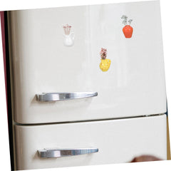 Luxshiny 3pcs Mini Ceramic Vase Magnets Magnetic Flower Vase for Fridge Mini Bud Magnets Resin Tiny Flowerpot Stickers Kitchen Decor