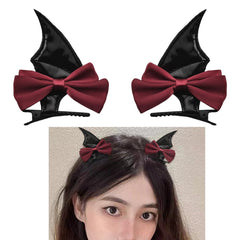Halloween Bat Bow Hair Accessories for Women Girls Black Bat Hair Clips for Girls Hair Halloween Bows for Women Girls Goth Hair Bat Accessories for Girls 2 Pcs Bow Halloween Accessories