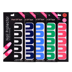 50pcs Nail Polish Protector for Fingers U-Shape Tape Polish Guards Nail Art Plastic Peel Off Sticker Cuticle Protectors Disposable 5 Sheets