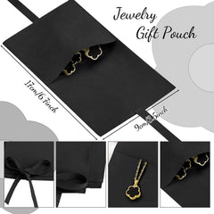 Lucky Flower Alloy Jewelry, Lucky Flower Design Necklace Earrings Bracelet Bangle Ring Jewelry Set, Clover Gold Plated Chain Wrap Ornament & Plush Pouch for Women