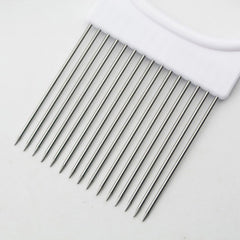 Kichvoe Prong Onion Holder and Vegetable Slicer with Non- Plastic Handle for Easy Cutting of Tomatoes Lemons Potatoes and More Precision Tool for Preparation