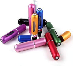 Refillable Perfume Atomizer Bottle, Pocket Cologne Sprayer, Travel Mini Perfume Atomizer Container Multicolor Perfume Spray, Scent Pump Case for Traveling 3 Pcs Pack of 5ml, Blue-Silver-Rose Pink