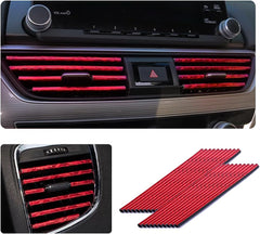 Ziciner 20 Pcs Car Air Conditioner Decoration Strip, Waterproof Bendable Auto Vent Outlet Shiny Trim, Universal Vehicle Interior Accessories Suitable for Most Air Vent Outlet (Shiny Red)