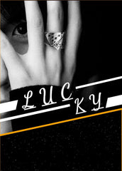 GAUEIOUR Poker Card Ring, Premium Alloy Playing Card Open Adjustable Design, Hip Hop Punk Gothic Style, Vintage Thread, Lucky Flush Set With Red Diamonds, Unisex