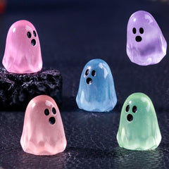 Halloween Mini Ghosts Figures, 2025 New Luminous Mini Resin Figures, Tiny Small Little Ghost Statue Miniature Figurines, Glow in The Dark Ghosts Halloween Party Favors Landscape Decorations (120 PCS)