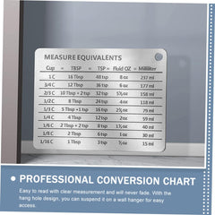 Unomor Reusable Magnetic Kitchen Conversion Chart Stainless Steel Measuring Cup Spoon Equivalent Guide Ounces Cups Tablespoons and Teaspoons Conversion for Home Use