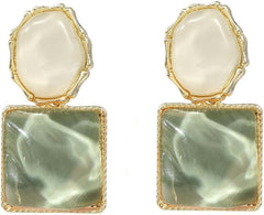 Acrylic Earrings for Women Geometric Square Resin Acrylic Earrings Dangle Drop Statement Vintage Party Jewelry
