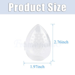 Framendino, 4 Pack Breathable Makeup Sponge Case Protective Plastic Beauty Container Blender Holder Cosmetic Egg Storage Cases for Women Girls Travel Clear Teardrop-Shaped
