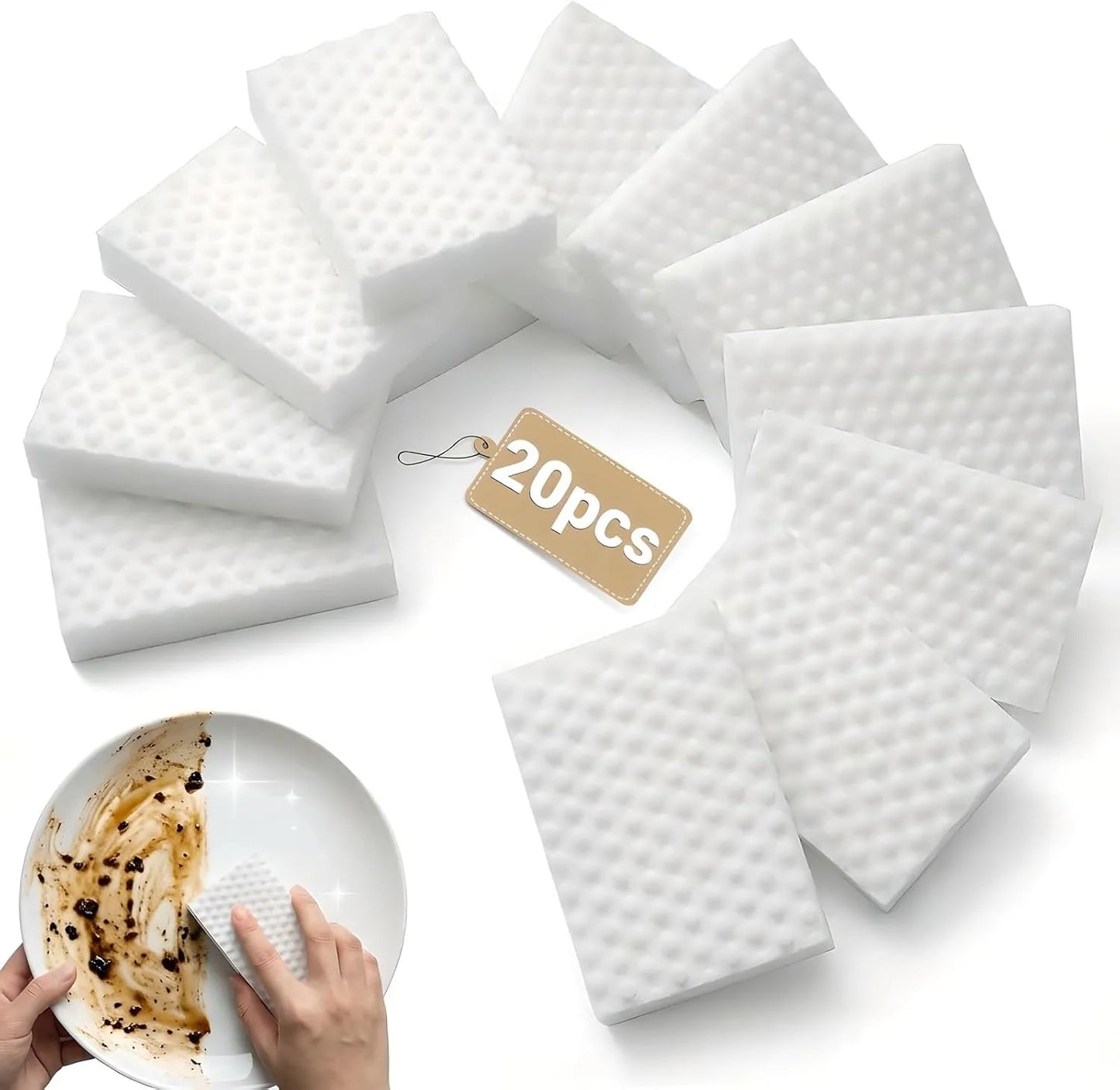 Refynest 2X Density Magic Cleaning Sponges for Kitchen & Bathroom