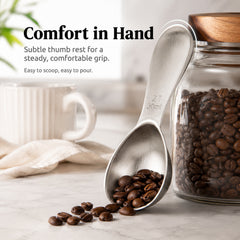 1 Pcs Coffee Scoop, Premium 2 Tablespoon Coffee Spoon for Ground Coffee and Tea, Ergonomic Handle
