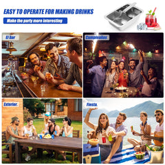 CLIPORE 6-Large Slot Ice Cube Trays Stainless Steel - Professional Heavy Duty Metal Icecube Mold, Non-Toxic Freezer Tray with Lever Release, Bar & Kitchen Use, Send Goods from Local Warehouse