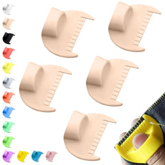 4mm Seam Guide for Hand Sewing Edge Lockranding Tool, Sewing Needle Gauge Measuring Tool, Mini Finger Ruler Kit Ideal for Leather/Fabric/Craft Sew, Blue 2 Pcs