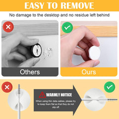 Silicone cable management holders, Adhesive Cable Management Cord Organiser, Cable Clips Holders for desk, power cable, headphone cable, TV cable, Home office (8 White)