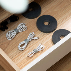 Adjustable Cable Straps with Buckles, Free Cut Length, White Reusable Fastening Cable Ties, Hook and Loop Securing Strap for Cable Tidy, Wire Management, Cord Organiser (Free cutting-Gray-3.28Ft/1m)