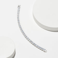 Amazon Essentials Plated Sterling Silver Round Cut Cubic Zirconia Tennis Bracelet