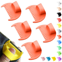 4mm Seam Guide for Hand Sewing Edge Lockranding Tool, Sewing Needle Gauge Measuring Tool, Mini Finger Ruler Kit Ideal for Leather/Fabric/Craft Sew, Blue 2 Pcs