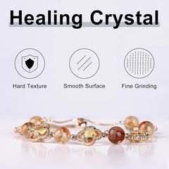 picofun Four-leaf Clover Amethyst Beads Bracelet for Women, Stress Relief Anxiety Yoga Bracelet, Crystal Stone Beaded Stretch Bracelet,Handmade Trendy Jewelry Gifts for Lover, Mom, Friends