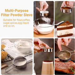 Flour Sifter for Baking,Stainless Steel Powdered Sugar Shaker Duster for Rapid Screening Of Flour,Apricot Flour,Sugar Powder,Powder With Other Ingredients