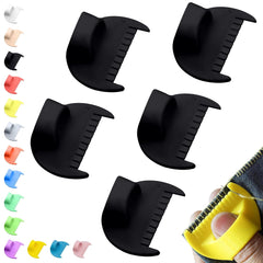 4mm Seam Guide for Hand Sewing Edge Lockranding Tool, Sewing Needle Gauge Measuring Tool, Mini Finger Ruler Kit Ideal for Leather/Fabric/Craft Sew, Blue 2 Pcs