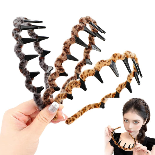 3Pack Vintage High Cranium Artificial Hairband, Retro High Skull Headband for Women's Hair Hairband,Non-Slip HairBand with Teeth,Vintage Elegant Hair Accessories for Wedding Party (Simple, One Size)