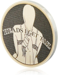 1 Piece Funny Double-Sided Heads & Tails Coin – Acrylic Couple Challenge Token Playful Adult Joke for Date Night & Prank Fun