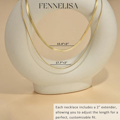 Layered Necklaces for Women,Dainty Gold Necklace for Women Trendy Gold Plated Necklace Set Stack Cuban Link Paperclip Chain Herringbone Jewelry Gifts 3Pcs